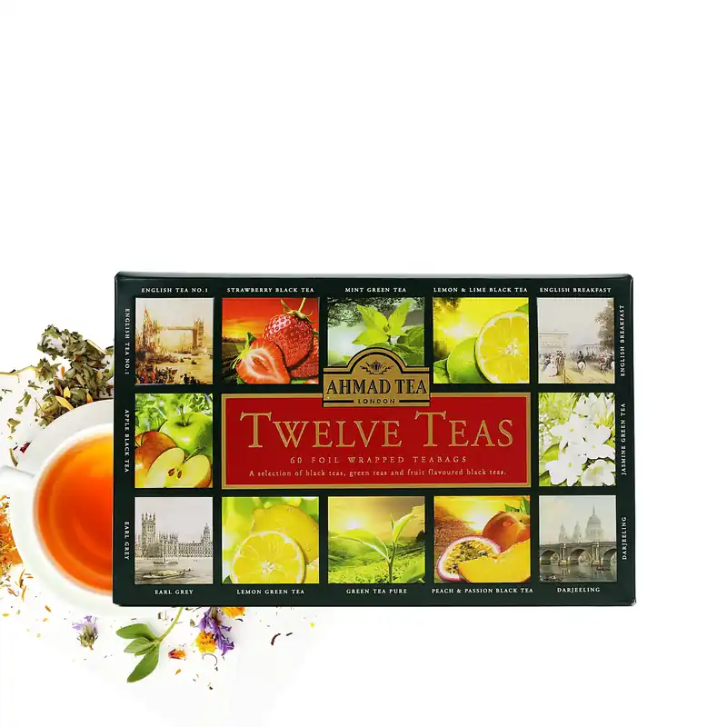 Ahmad - Twelve Teas Collection of Black, Fruit & Green Teas - 60 Teabags