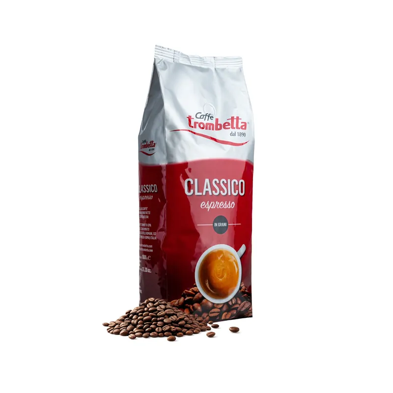 Caffe Trombetta - Whole Coffee Beans - Classico - Value Pack of 5 - 1 Kg Bags