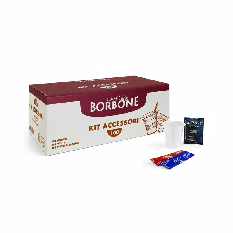 Kit Accessori Borbone da 100 pz (Colore Bicchieri Casuali)