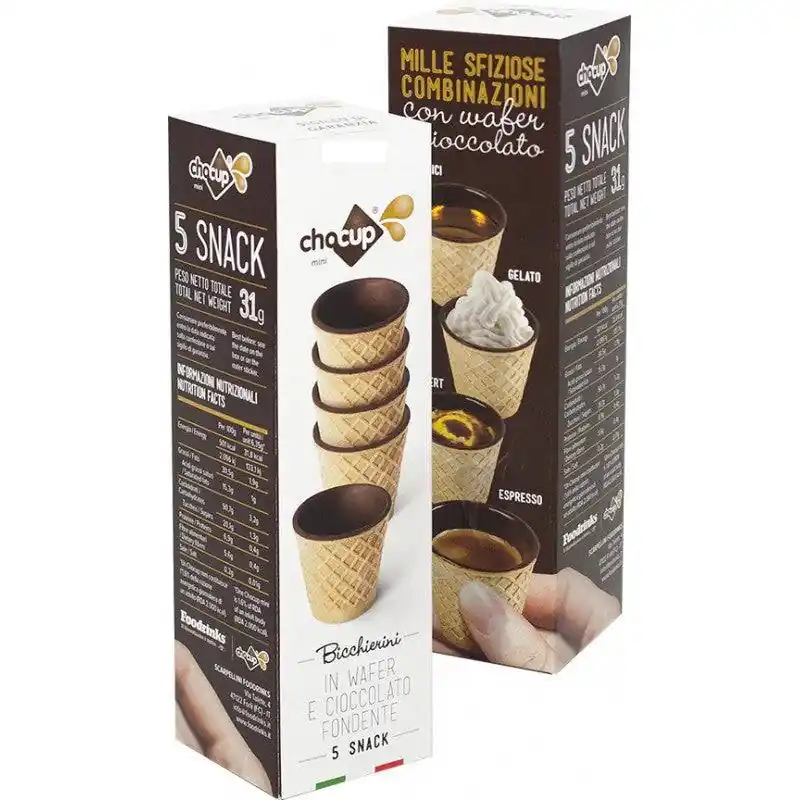 5 Bicchieri in Wafer Chocup Mini 30ml