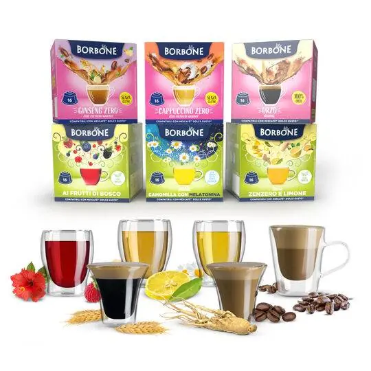 16 Capsule Solubili Borbone Compatibili con Macchine Dolce Gusto