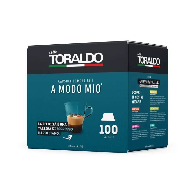 100 Capsule Caffè Toraldo Compatibili con Macchine Lavazza A Modo Mio