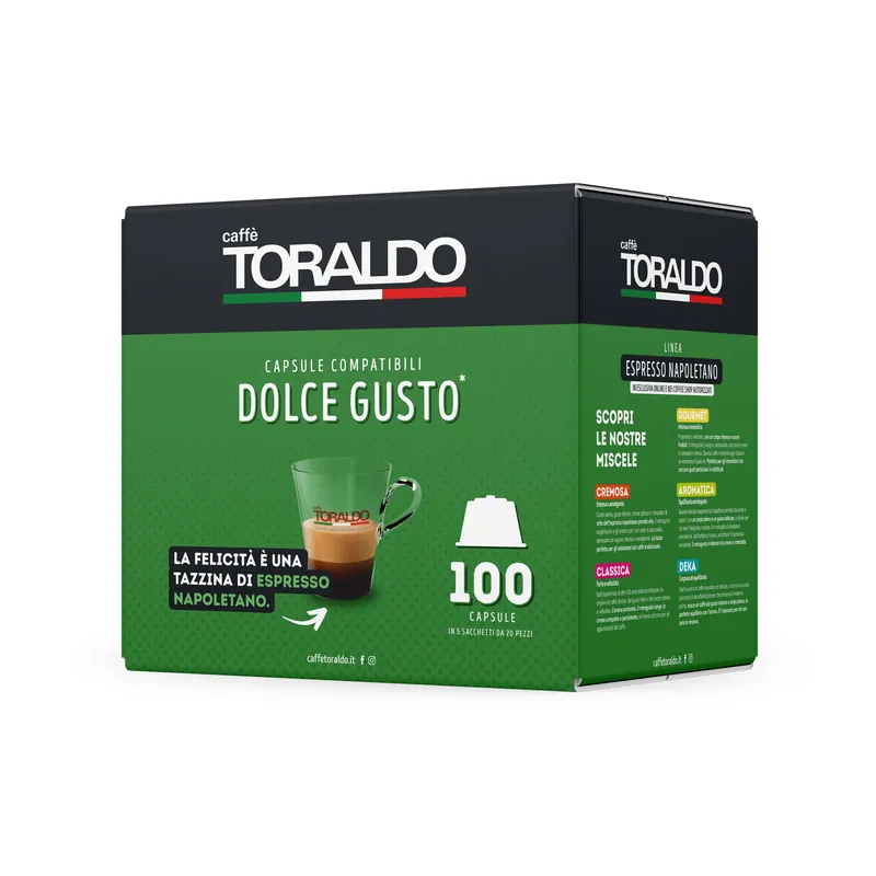 100 Capsule Caffè Toraldo Compatibili con Macchine Dolce Gusto