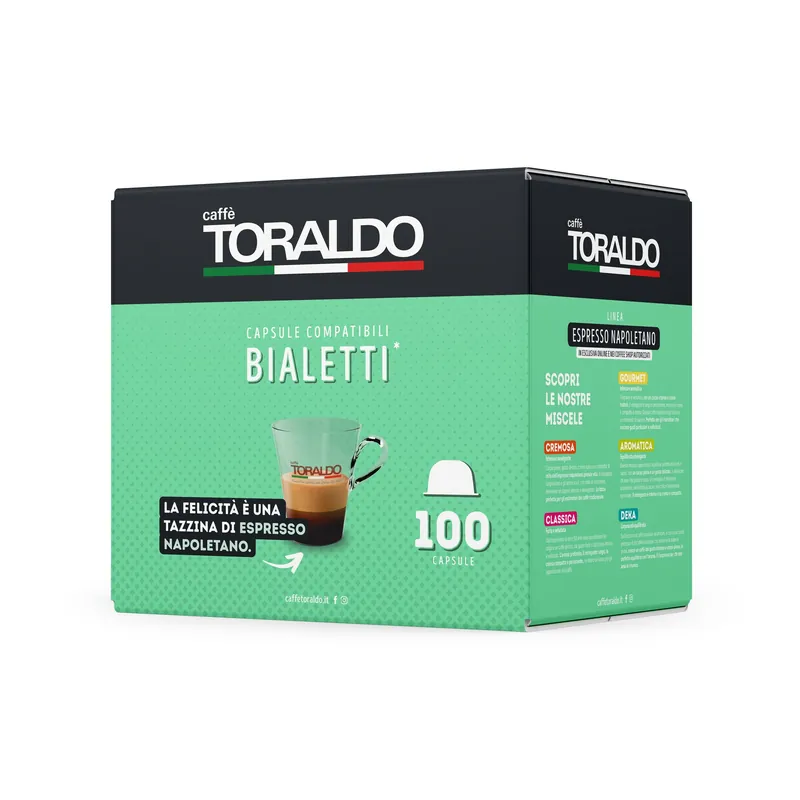 100 Capsule Caffè Toraldo Compatibili con macchine Bialetti