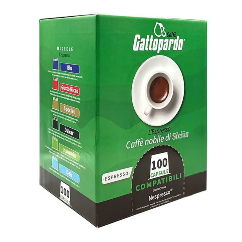 100 Capsule Caffè Gattopardo Compatibili con Macchine Nespresso