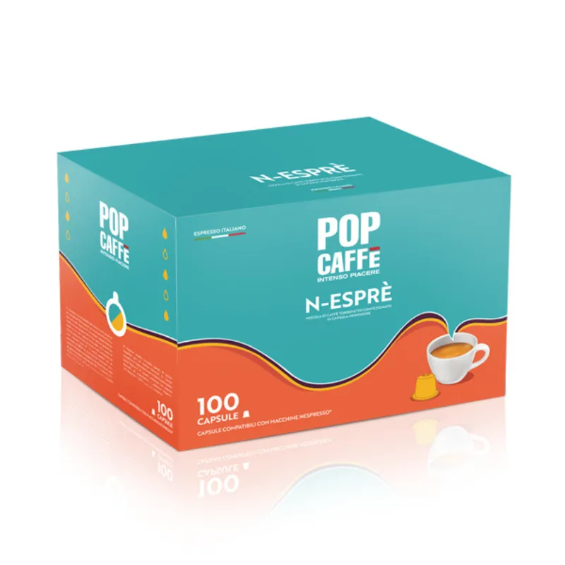 100 Capsule Caffè Pop Caffè N-Esprè Compatibili con Macchine Nespresso