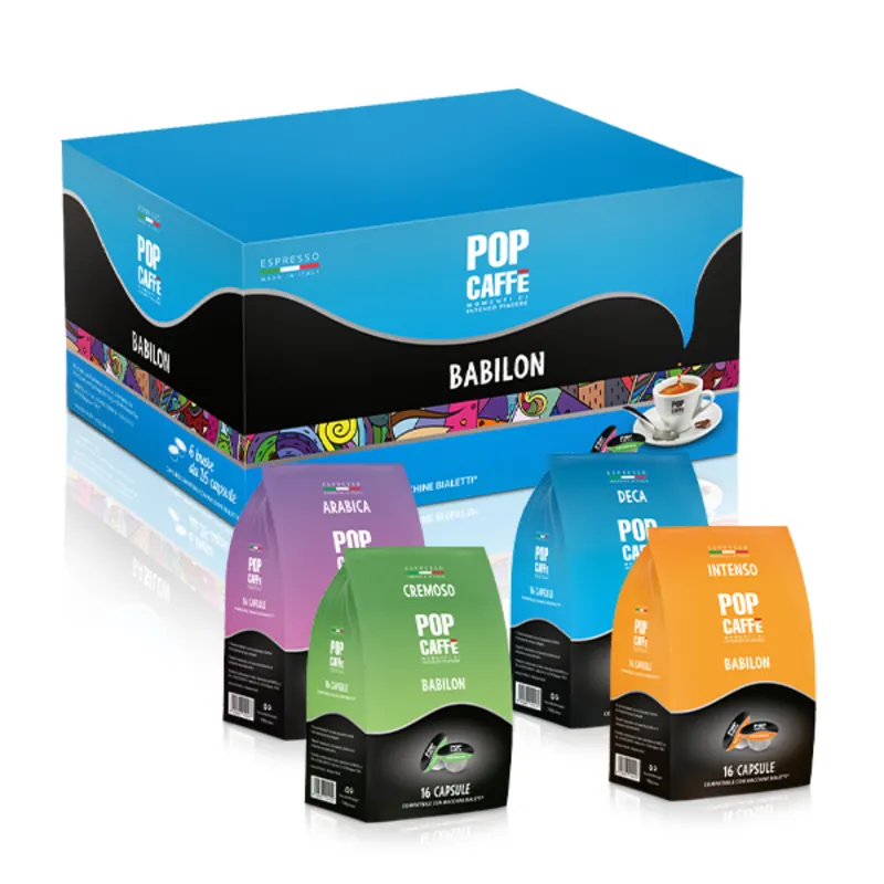 96 Capsule Caffè Pop Caffè Babilon Compatibili con Macchine Bialetti
