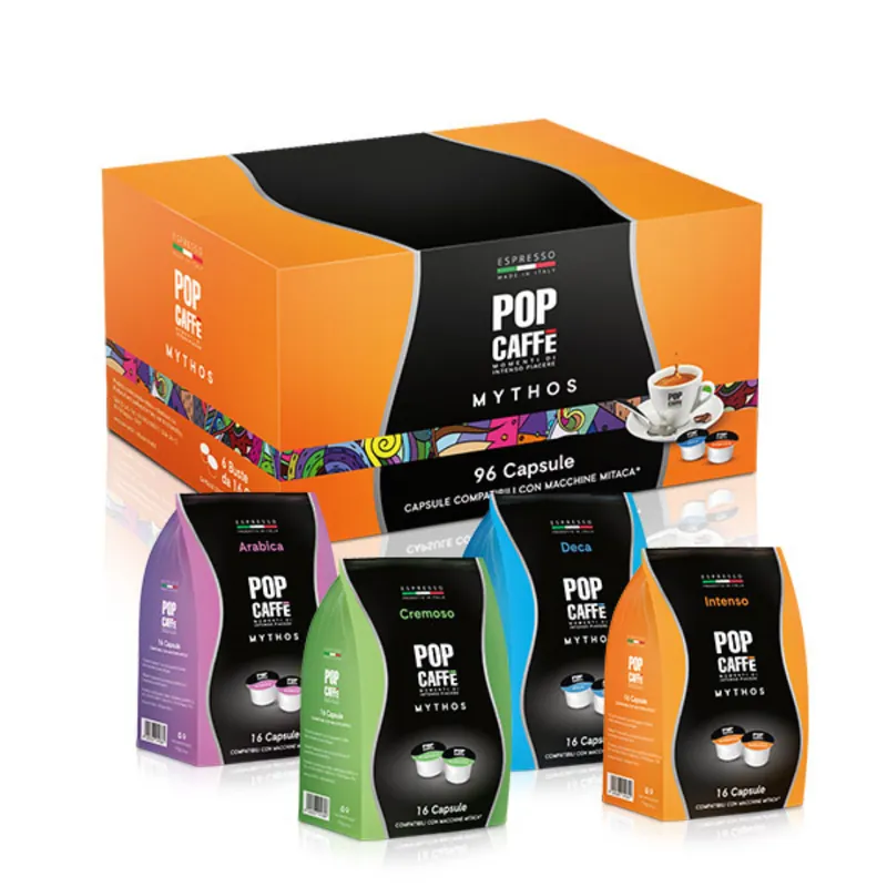 96 Capsule Caffè Pop Caffè Mythos Compatibili con Macchine Mitaca