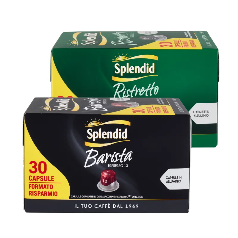 30 Capsule Caffè Alluminio Splendid Compatibili con Macchine Nespresso