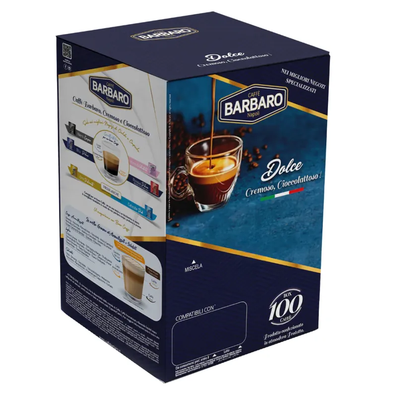 100 Capsule Caffè Barbaro Compatibili con Macchine Lavazza Espresso Point