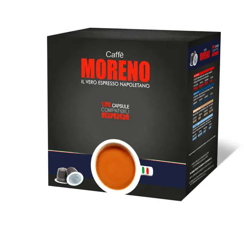 100 Capsule Caffè Moreno Compatibili con Macchine Nespresso