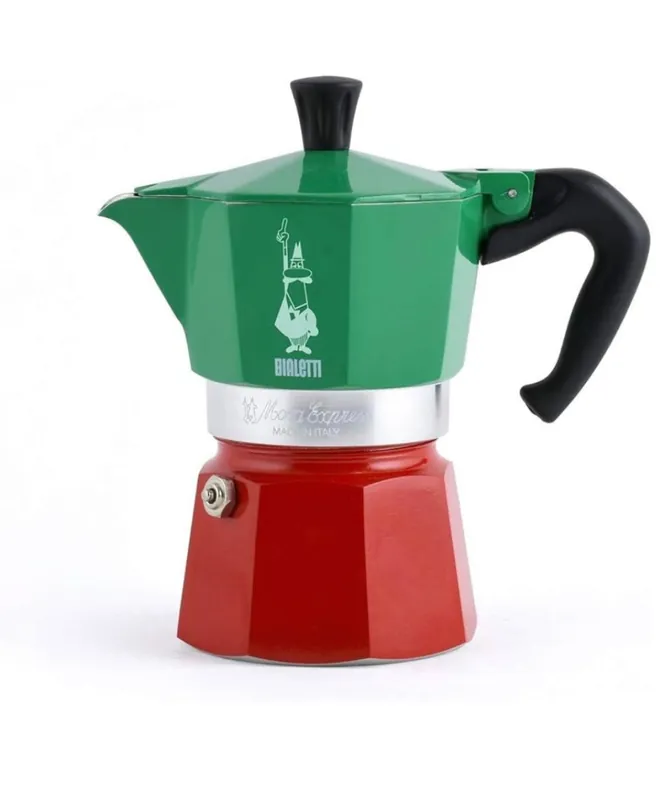 Bialetti Tricolor Italian Flag 3-Cup Moka Express (Made in Italy 🇮🇹)