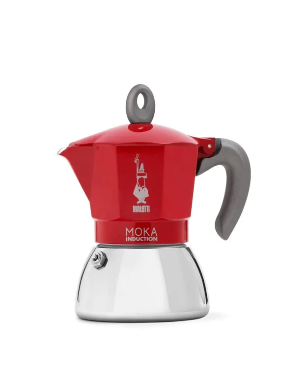 Bialetti - Moka Induction, Moka Pot, Suitable for all Types of Hobs, 6 Cups Espresso (7.9 Oz), Red