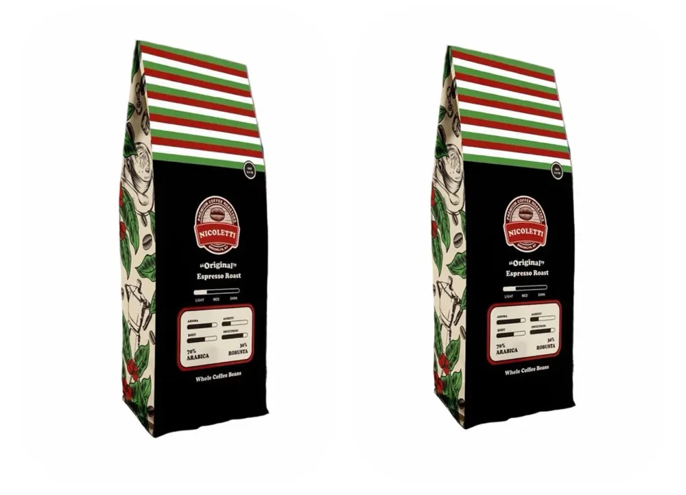Nicoletti Coffee Espresso Roast Beans 2.20lb (Made in Brooklyn NY since 1972) x 2 Bags