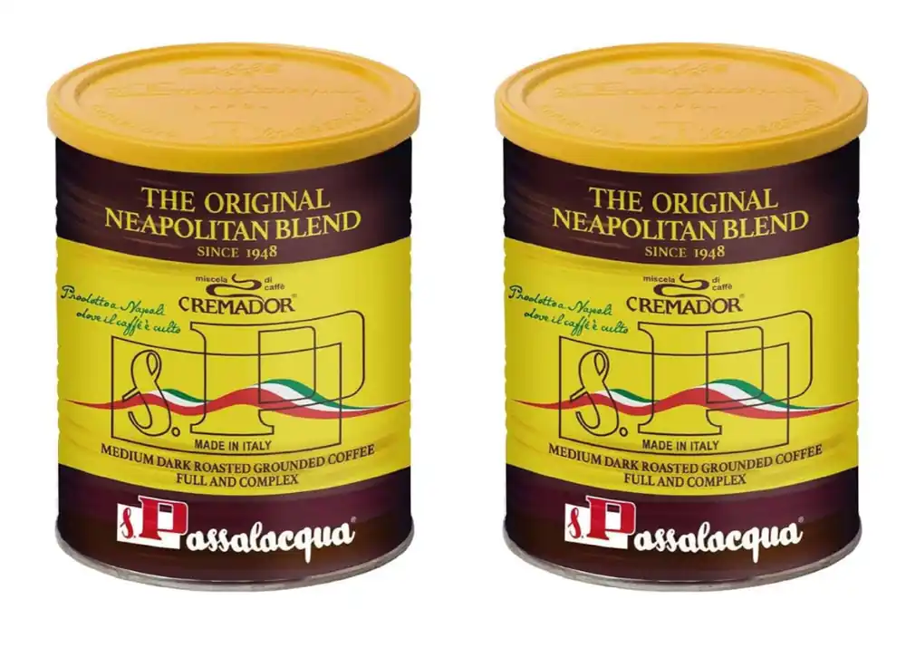 Passalacqua Cremador Ground Coffee - 70% Arabica Premium Medium Dark Roast (250g) x 2 Cans