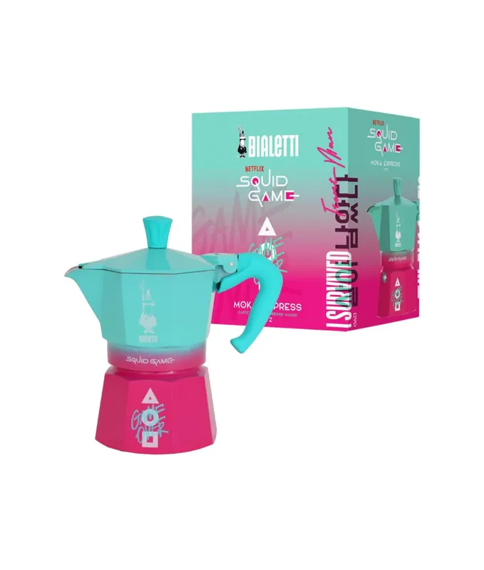 Bialetti Moka Express Squid Game© Iconic Stovetop Espresso Maker, Moka Pot, Italian Coffee Maker, 3 Espresso Shots (4.3 oz - 130 ml), Aluminum