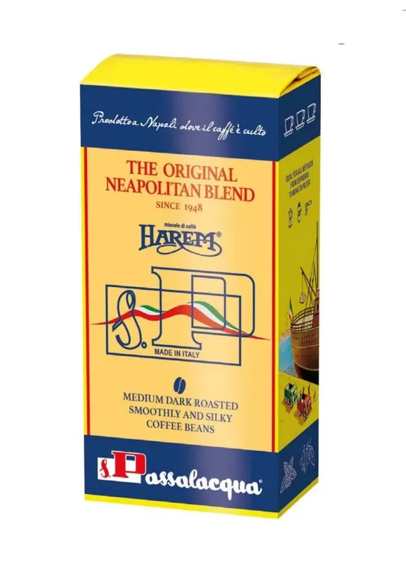 Passalacqua Harem Whole Bean - 100% Arabica Premium Medium Dark Roast (2.2lbs/ 1kg)