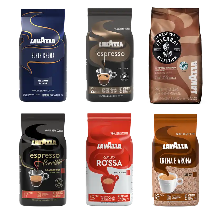 Lavazza Whole Beans Coffee Sampler (Pack of 6)