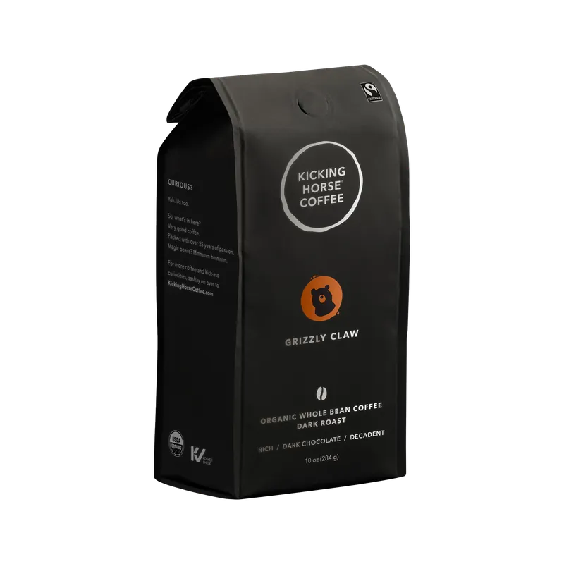 Kicking Horse Grizzly Claw Whole Bean Coffee Certified Organic Fairtrade