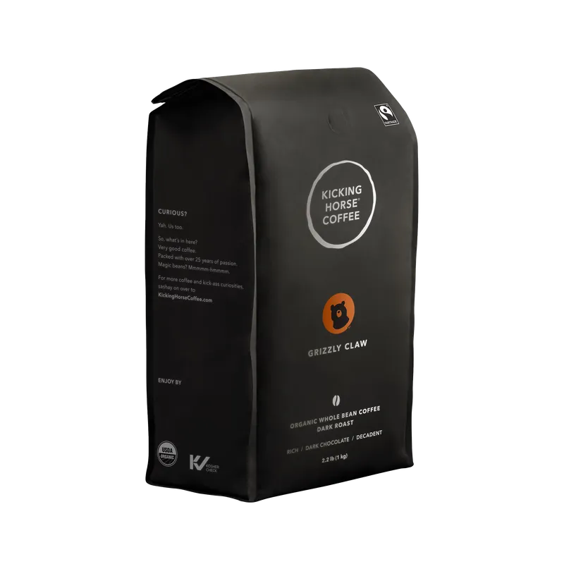 Kicking Horse Grizzly Claw Whole Bean Coffee Certified Organic Fairtrade