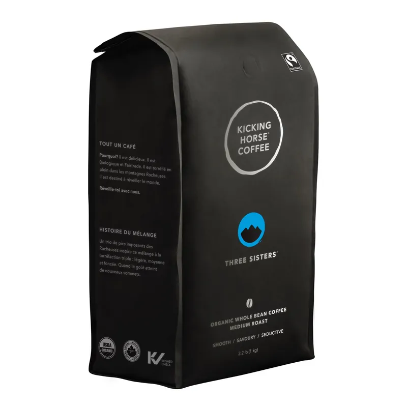 Kicking Horse Three Sisters Whole Bean Coffee Certified Organic Fairtrade