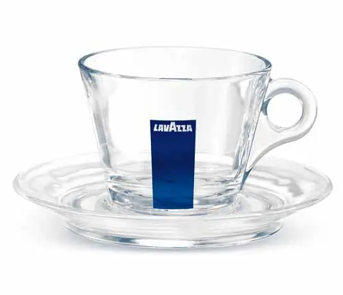 Glass Collection Cappucino Cups & Saucers