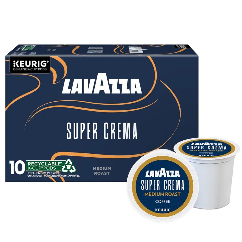 Lavazza Super Crema Single-Serve Coffee K-Cup® Pods for Keurig® Brewer (10 Pods)