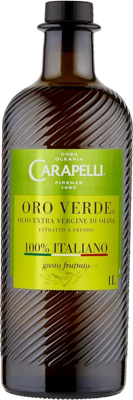 Carapelli - Oro Verde Extra Virgin Olive Oil First Cold-Pressed EVOO – 33.8 Fluid Ounces (1 Liter)