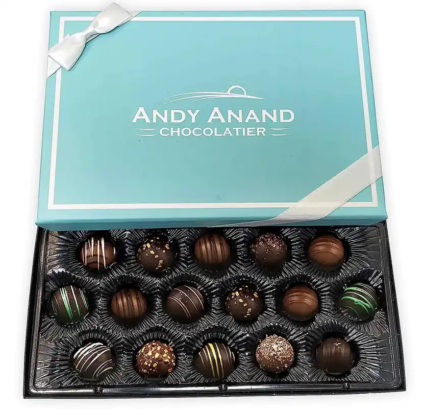 Artisan Truffle Collection ~ 16 Pc. Dark Chocolate Truffle Gift Box ~ by Andy Anand
