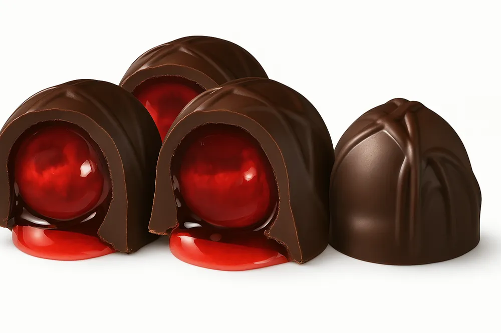 Andy Anand Sugar-Free Vegan Dark Chocolate Cherry Cordial Truffles – 24 Pc Gift Box, 60% Cocoa Butter, Decadent & Healthy.