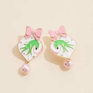 Green Monster Pink Earrings