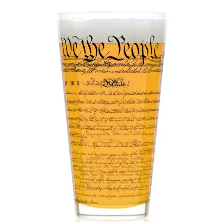 We The People 16 oz Tall Glass