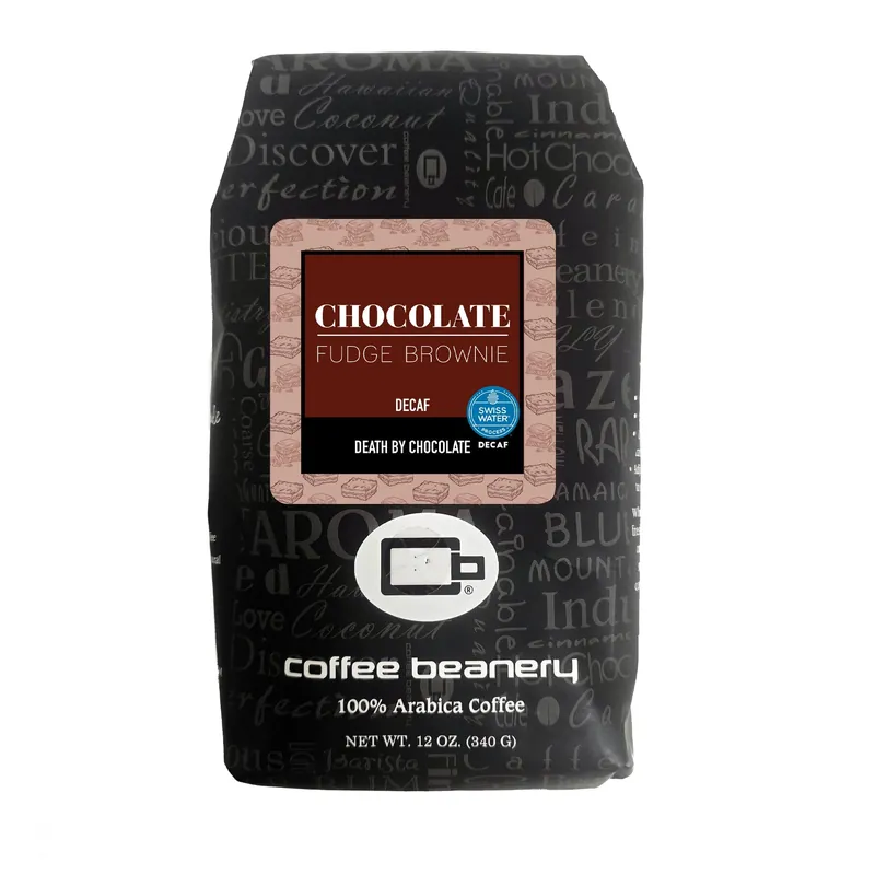 Chocolate Fudge Brownie Flavored SWP Decaf Coffee