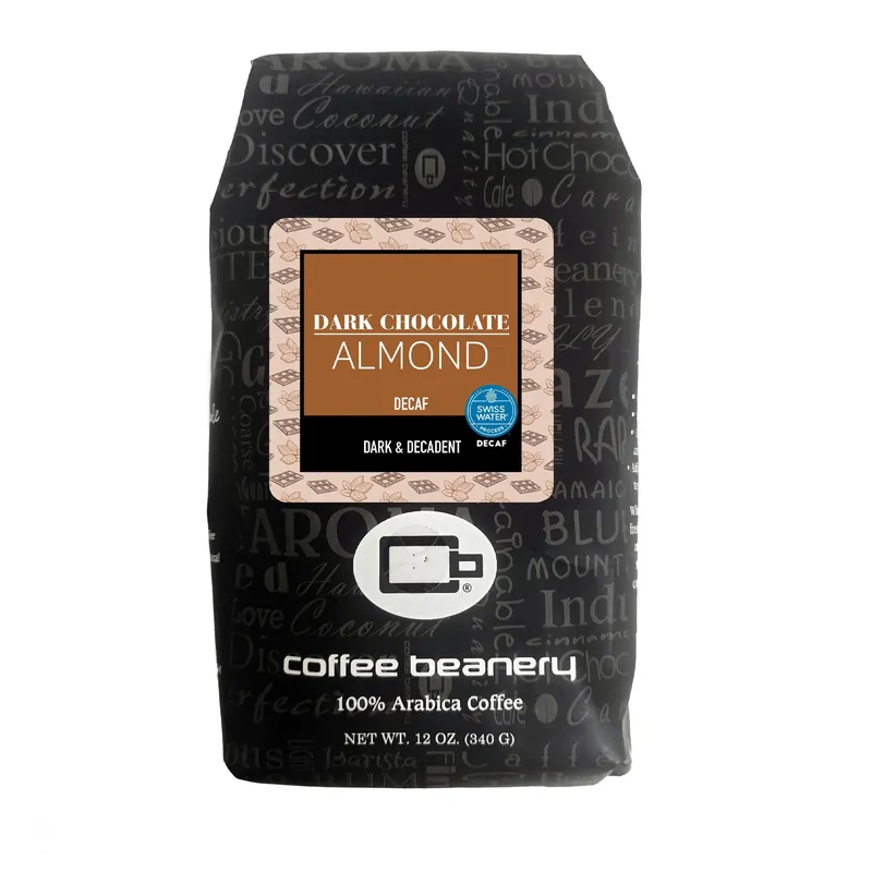 Dark Chocolate Almond Flavored SWP Decaf Coffee