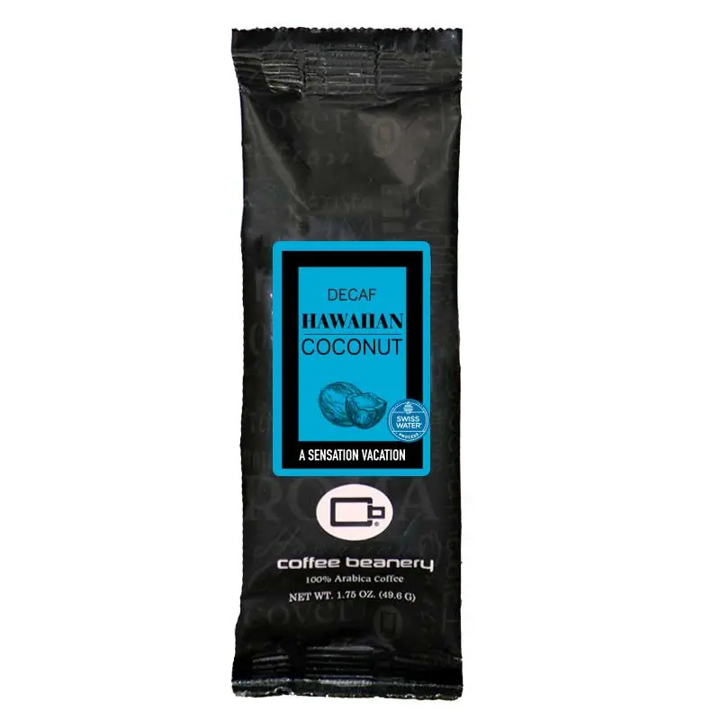 Hawaiian Coconut SWP Decaf Flavored Coffee 1.75oz Sampler