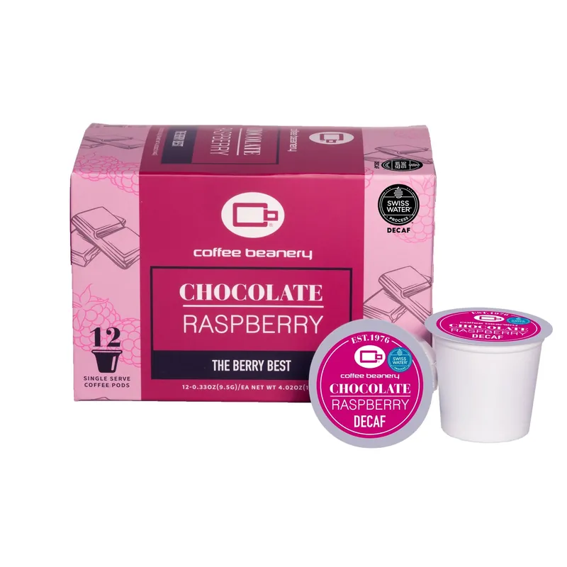 Chocolate Raspberry Flavored Decaf Coffee Pods