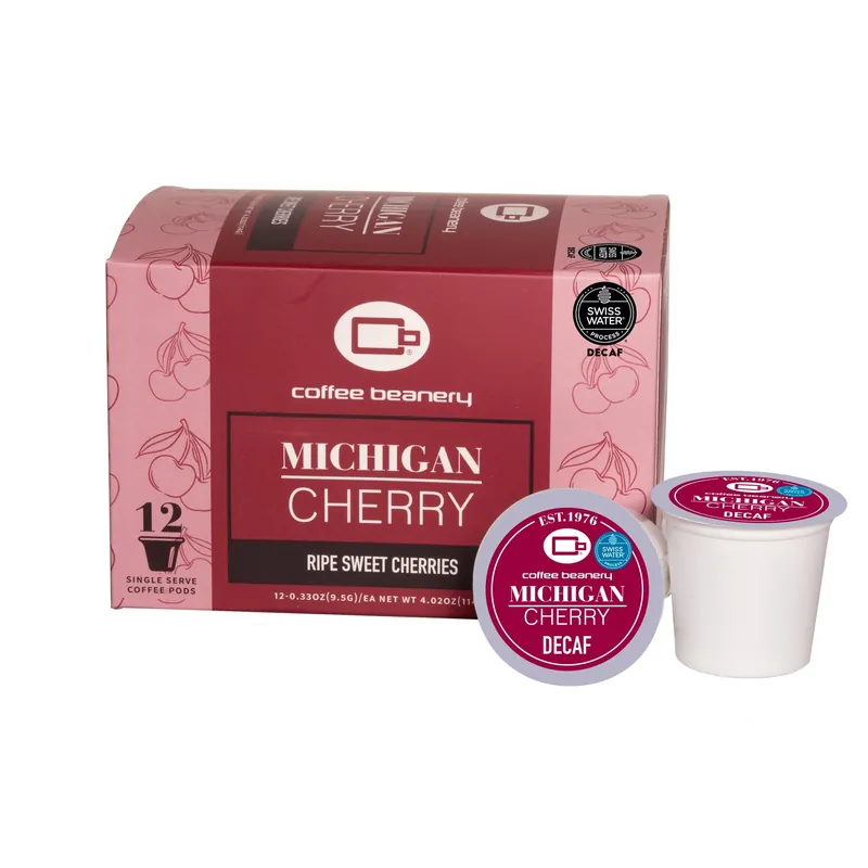 Michigan Cherry Flavored Decaf Coffee Pods