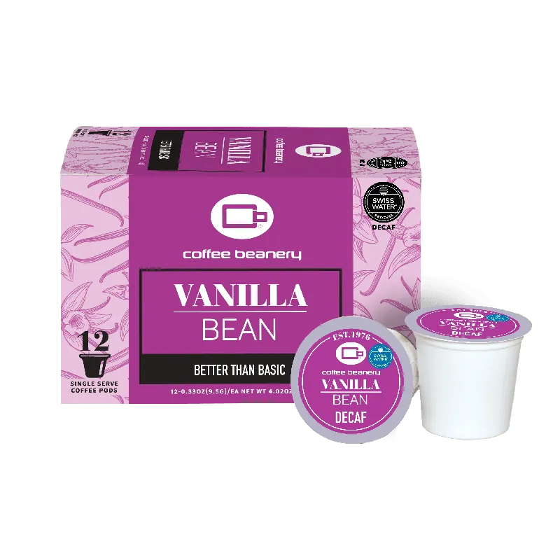 Vanilla Bean Flavored Decaf Coffee Pods
