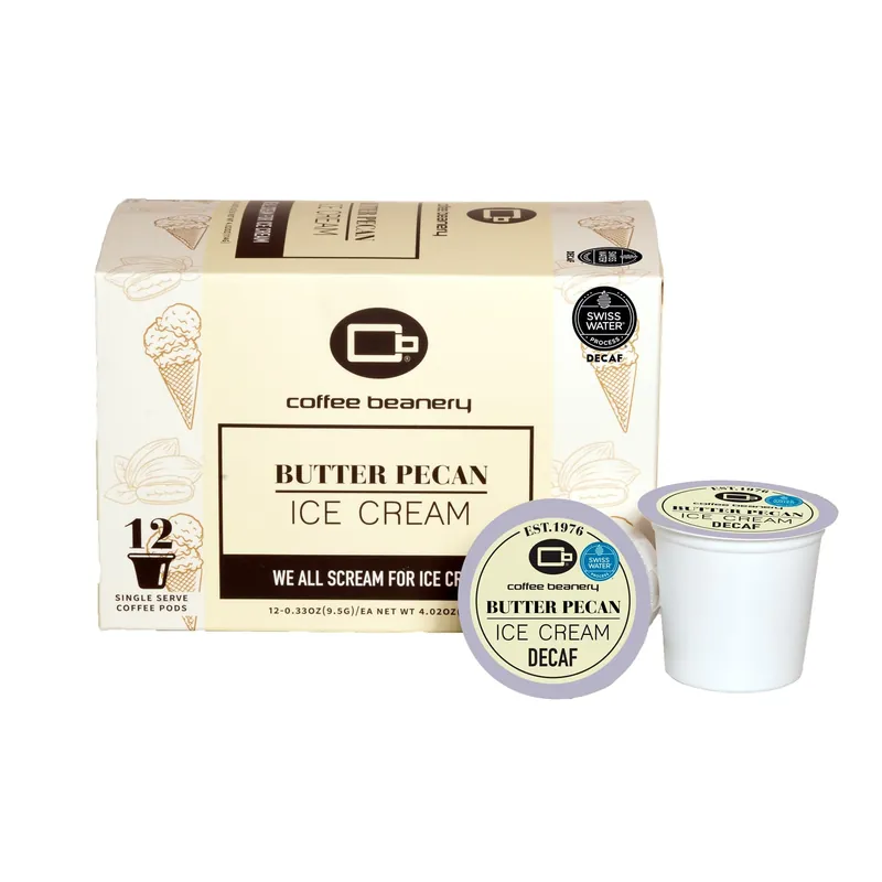 Butter Pecan Ice Cream Flavored Decaf Coffee Pods