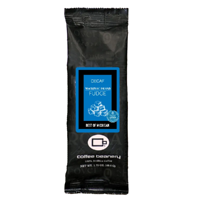 Mackinac Island Fudge SWP Decaf Flavored Coffee 1.75 oz One Pot Sampler