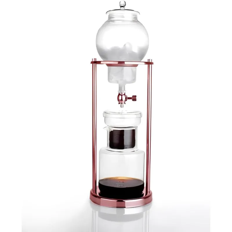 NISPIRA Luxury Ice Cold Brew Dripper Coffee Maker in Stainless Steel and Borosilicate Glass, 1000 ml (BD-6)