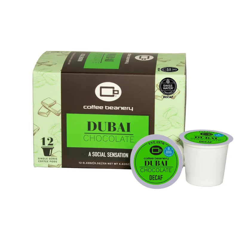 Dubai Chocolate Flavored Decaf Coffee Pods