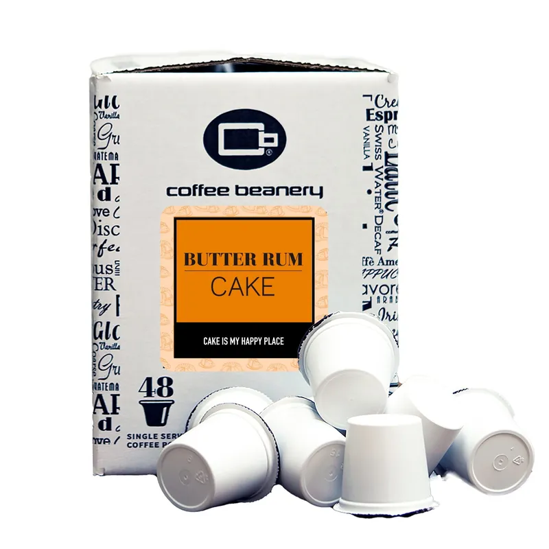 Butter Rum Cake Flavored Coffee Pods Bulk