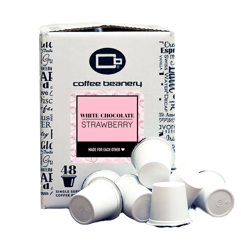 White Chocolate Strawberry Flavored Coffee Pods Bulk
