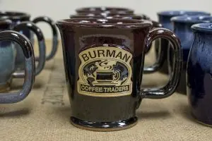 Burman Coffee Stoneware Mug – “Morning Rambler” Ajna 12 Oz