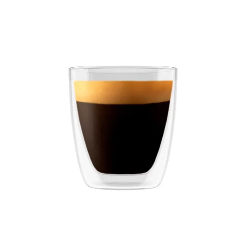 Bellucci Espresso Cups, Double Wall Thermal Glasses, 3.7 oz, Set of 4