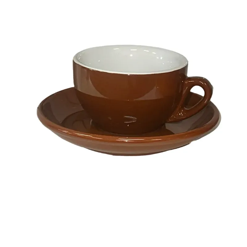 Palermo Brown Cappuccino-Latte Cups, by Nuova Point, set of 6, Made in Italy!
