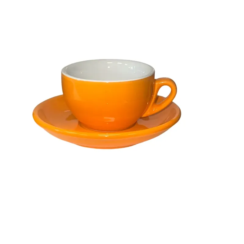 Palermo Orange Cappuccino-Latte Cups, by Nuova Point , set of 6, Made in Italy!
