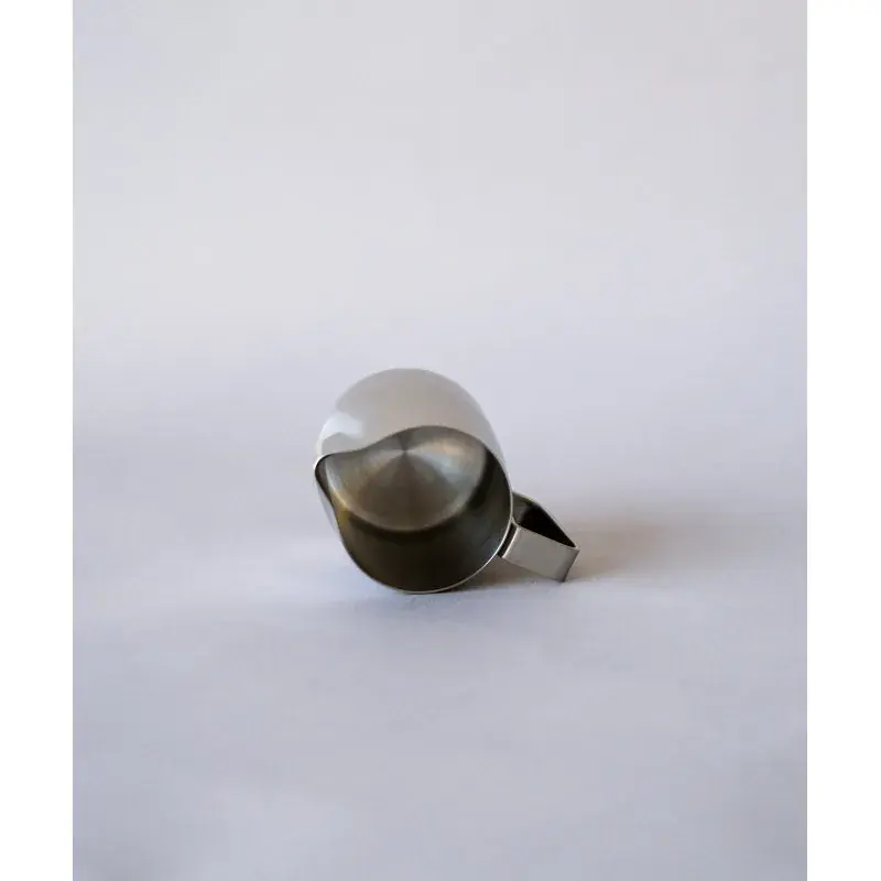 10oz WPM Latte Art Pitcher with Round Spout in Brushed Silver