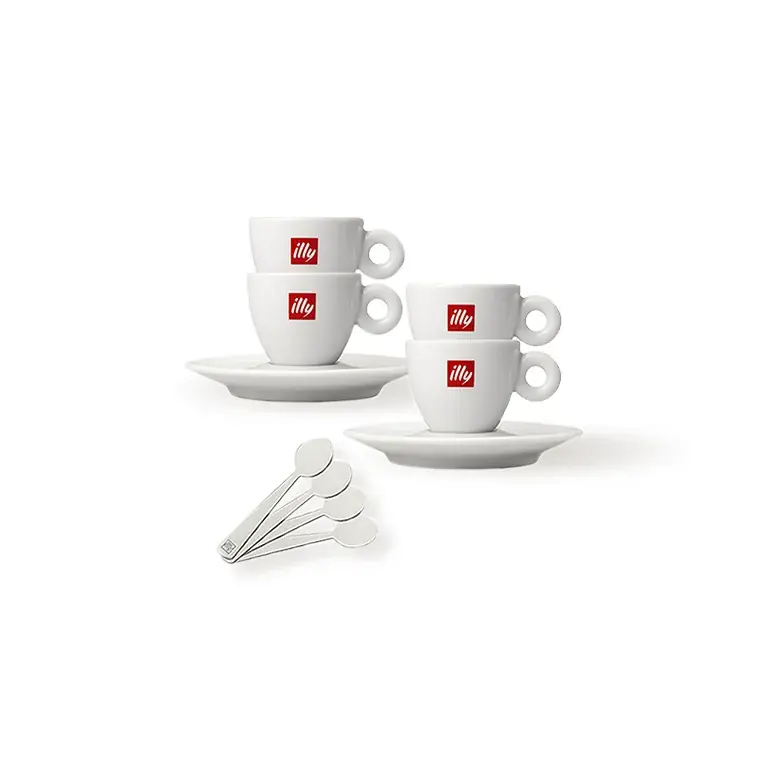 Espresso Starter Kit (Set of 4 Cappuccino Cups & Stirrers)